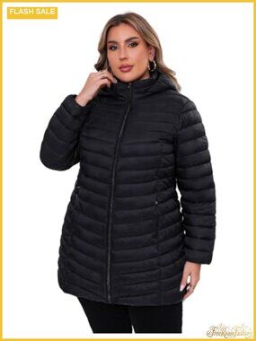Plus Size Packable Hooded Puffer Jacket 1X-6X